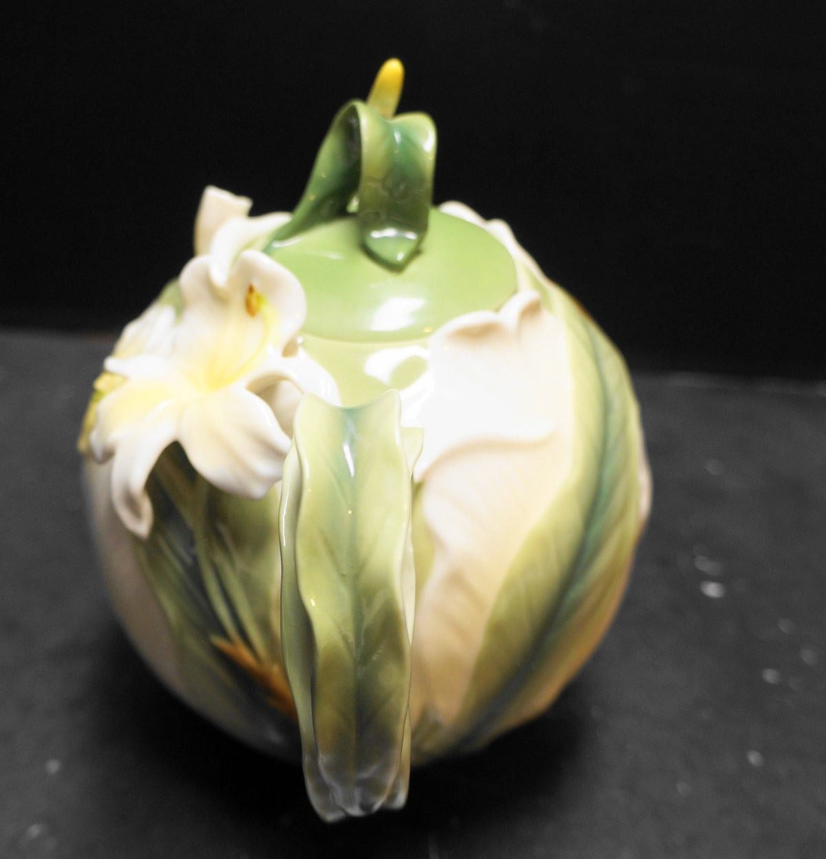 Pier 1 Ginger Lily Teapot Hand Painted Porcelain