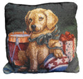 Christmas Pillow Tapestry Dog Presents