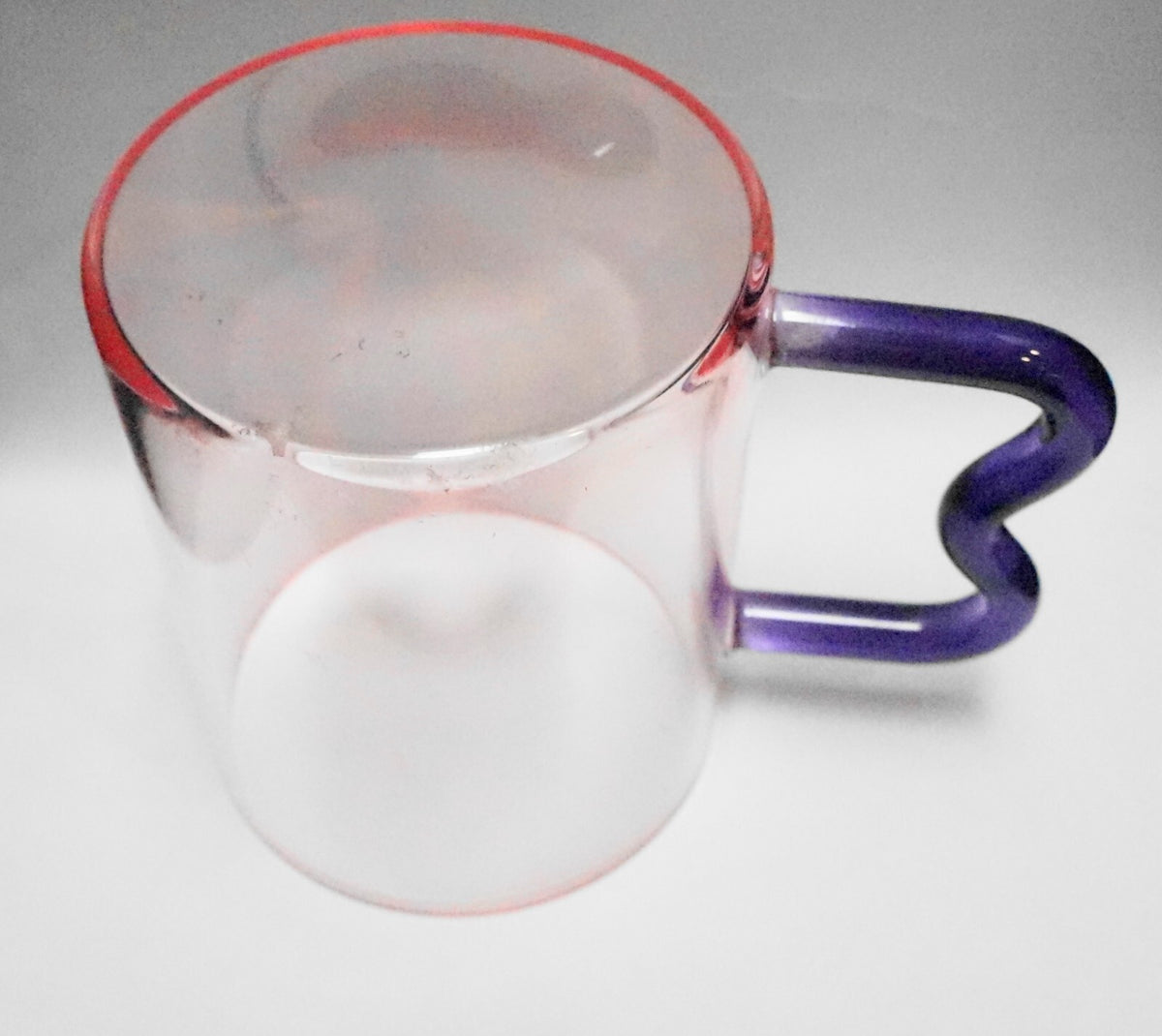 Pink Glass Purple Wave Ear Handle Mug