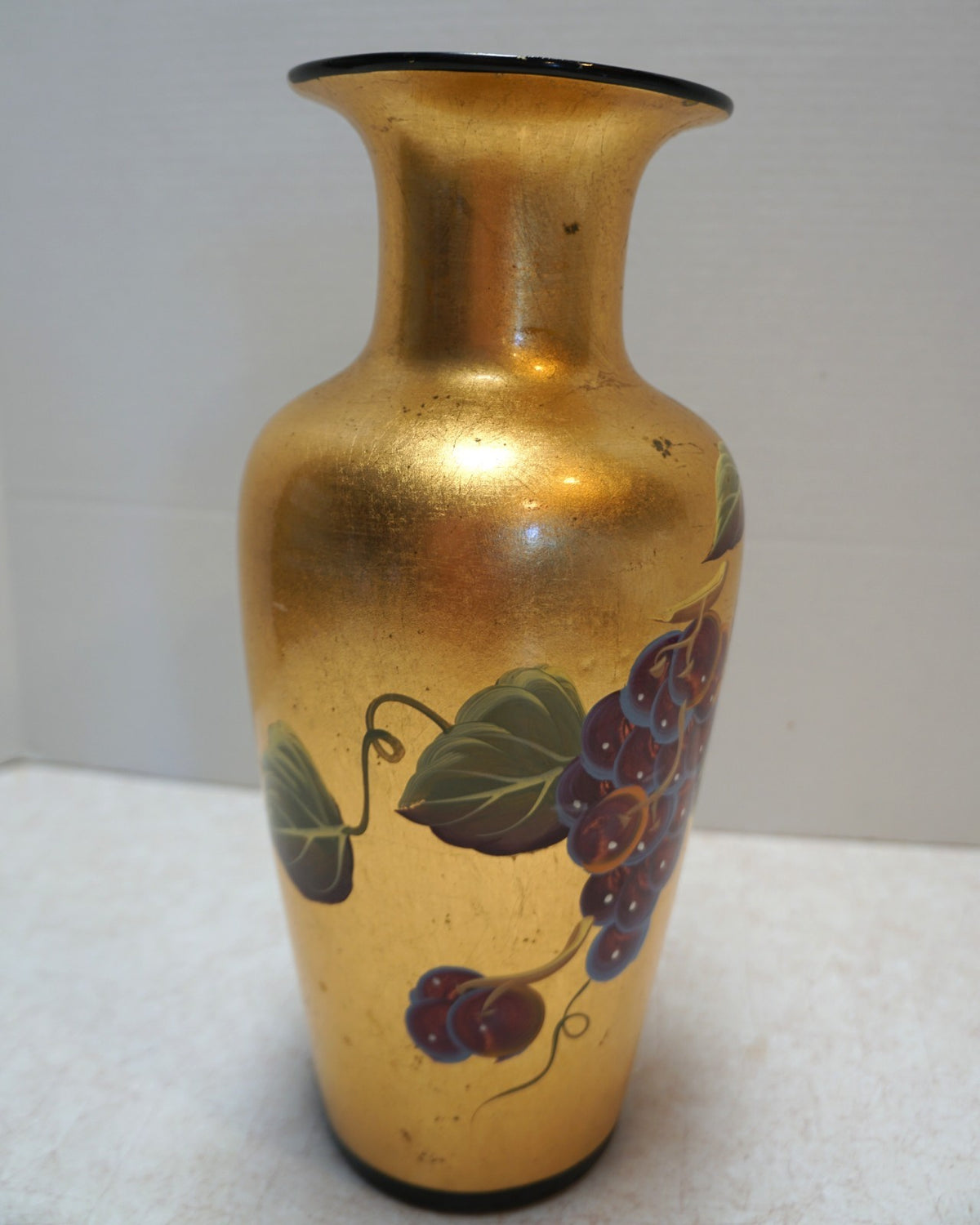 Arister Gifts Gold Foil Art Pottery Hand Painted Vase 12 IN