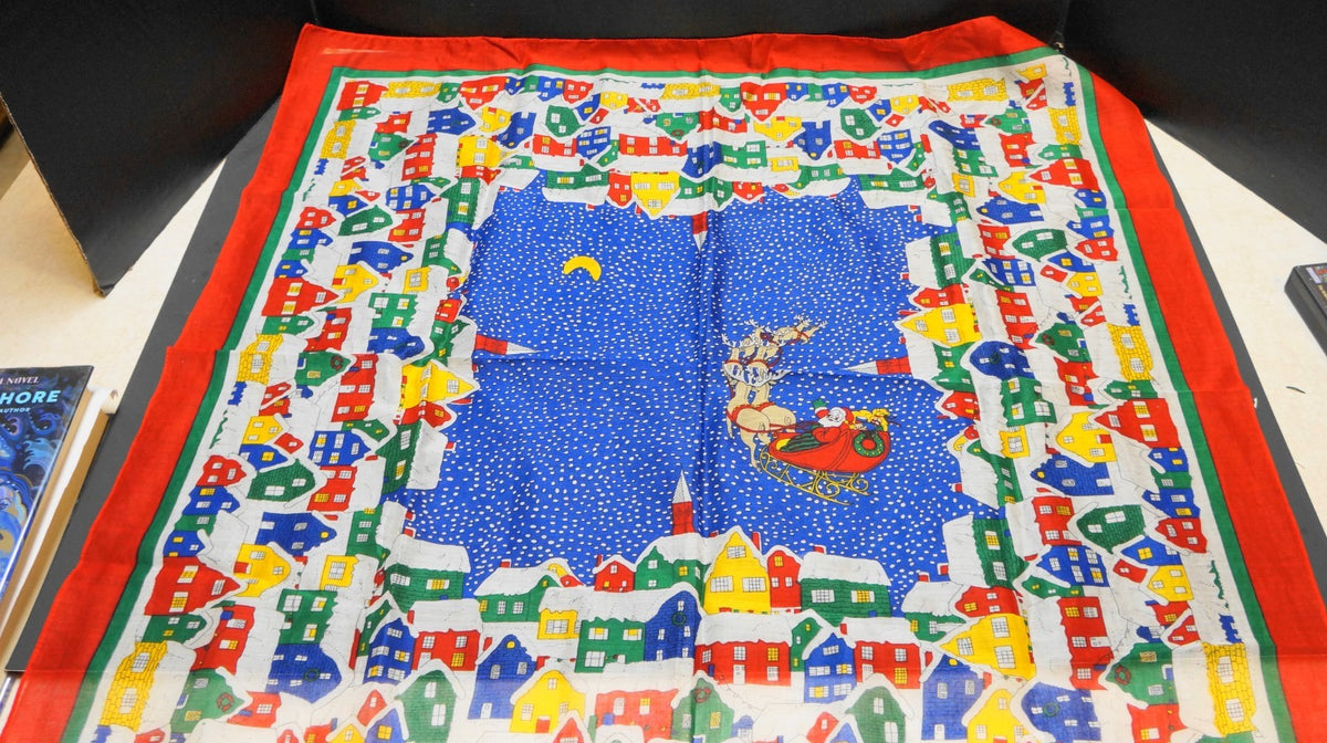 Ginnie Johansen Christmas Scarf 1988 Cotton Print