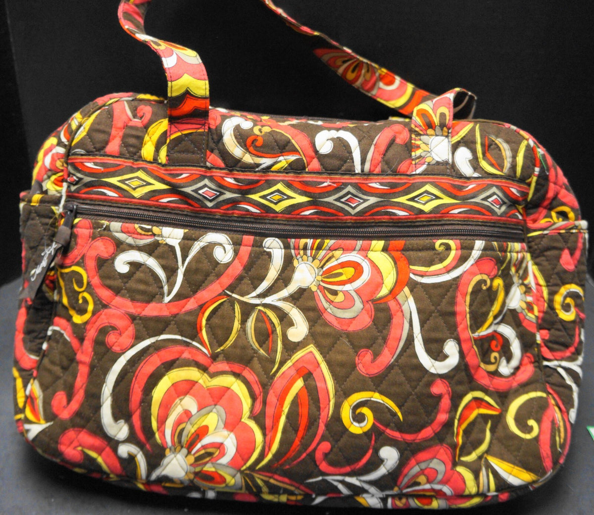 Vera Bradley Puccini Brown Red Floral Baby Diaper Bag