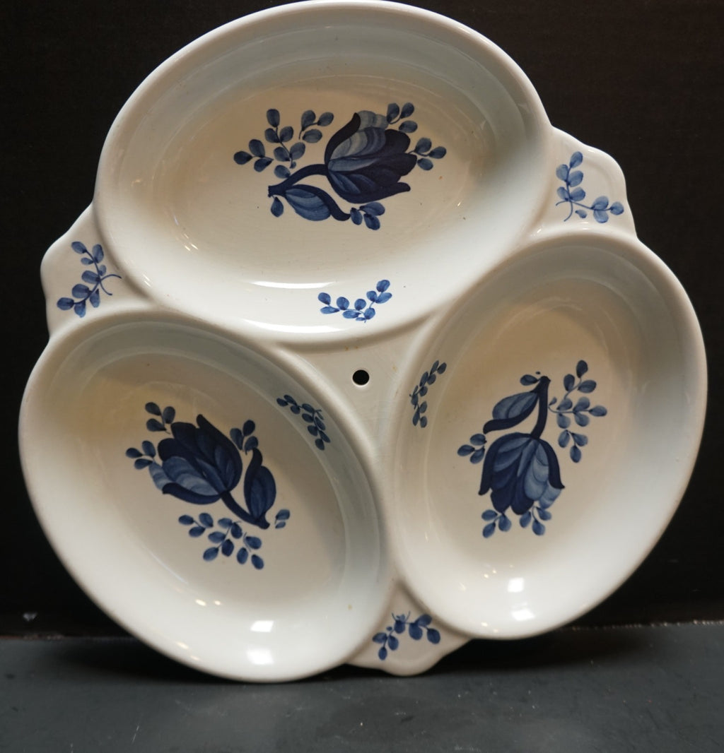 Royal Copenhagen Tranquebar Blue Tulips Three Part Divided Relish