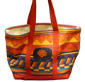 Fabriko Rainbow Southwestern Canvas Tote Bag Harley Davidson Patch