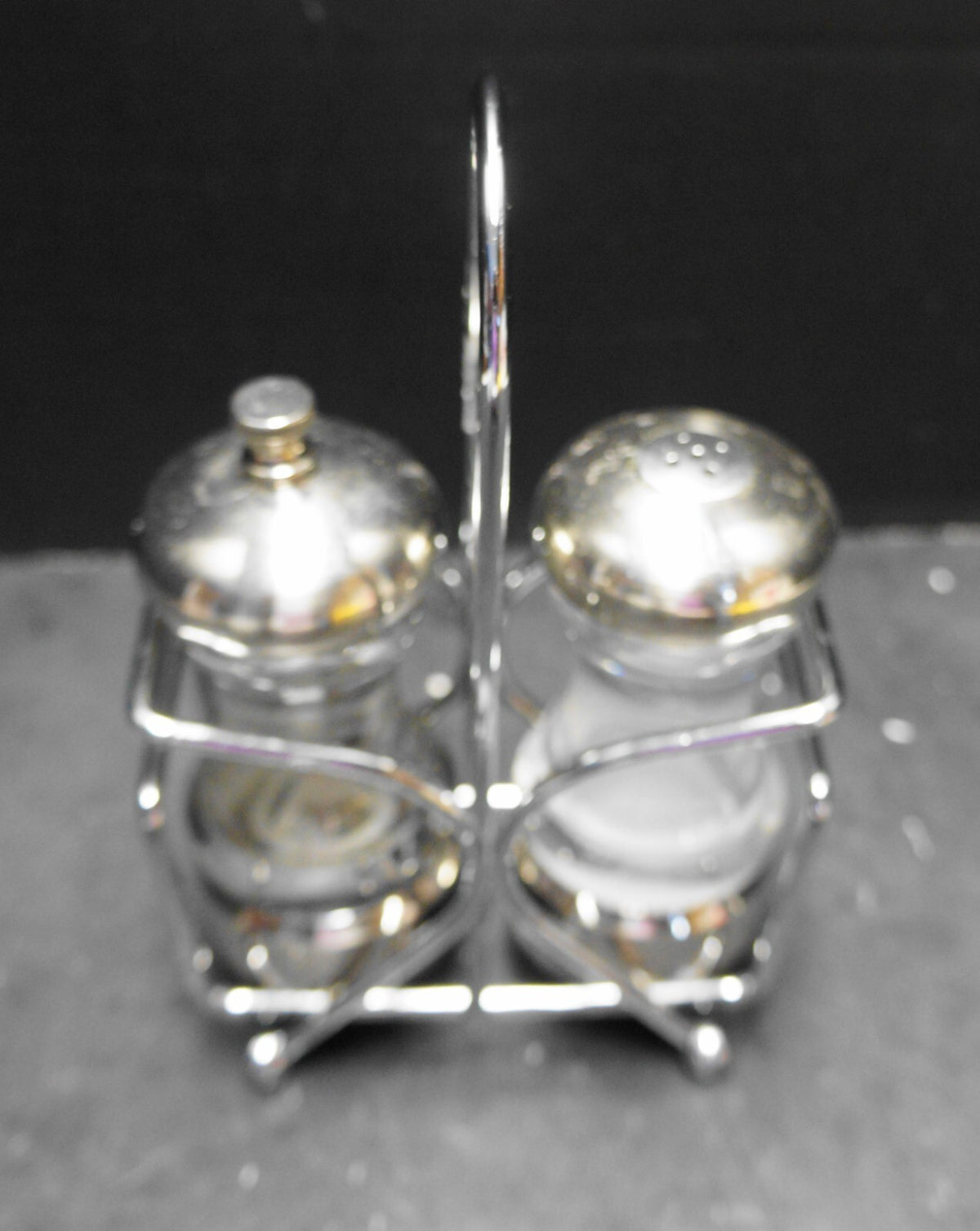 Olde Thompson Monterey Clear Acrylic Pepper Grinder Salt Chrome Caddy
