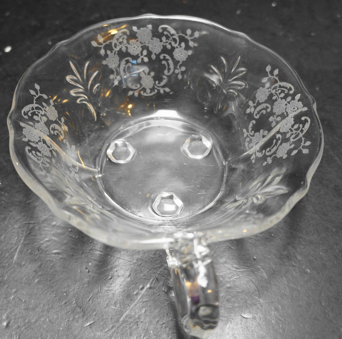 Fostoria Baroque Meadow Rose Etch Nappy Bowl