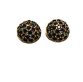 Swarovski Red Green Violet Crystal Dome Gold Plated Earrings