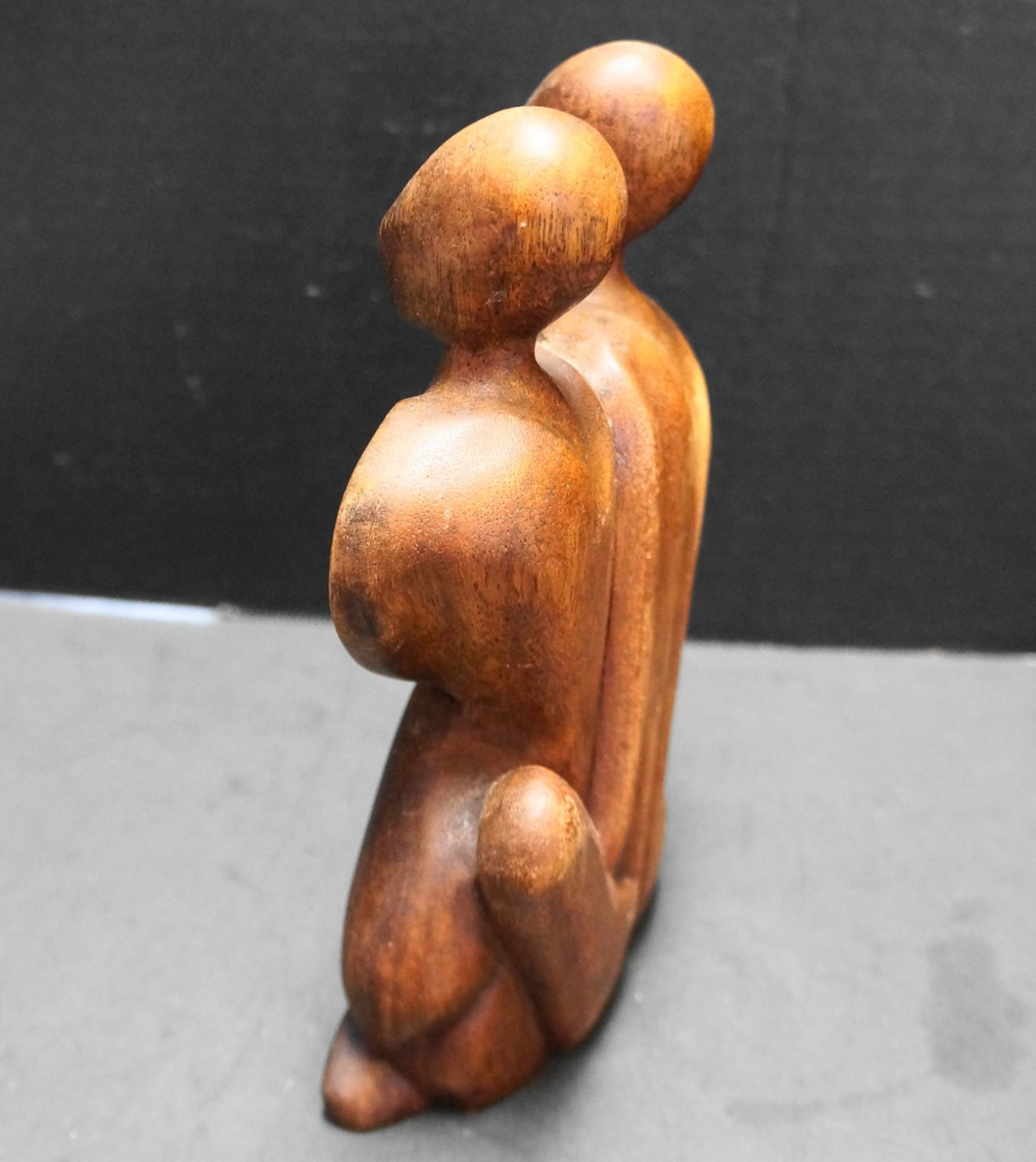 Indoneisan Wood Carving Family Love Figurine Novica 8"