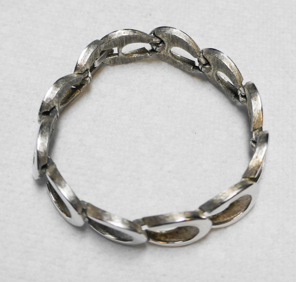 Crown Trifari Silver Tone Oval Links Bracelet