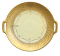 Gold Encrusted Rim Porcelain Double Open Handled Cake Plate Urns Scrolls Swags