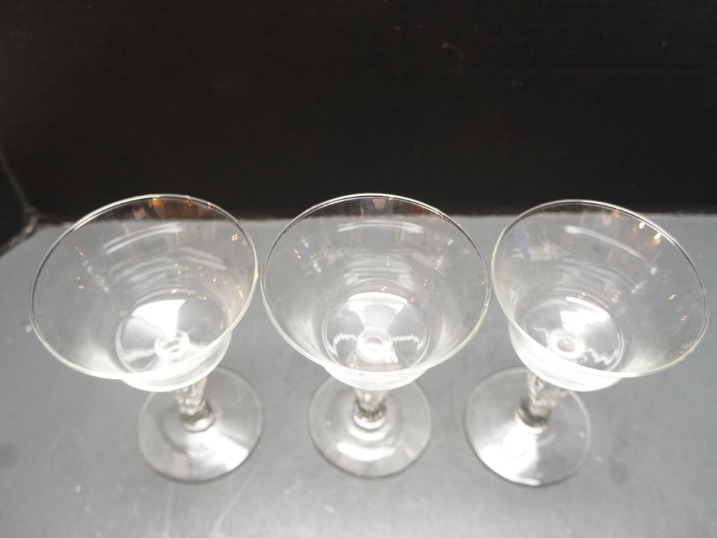 Libbey Liberty Bell Eagle Stem Champagnes Tall Sherbets Set of 3