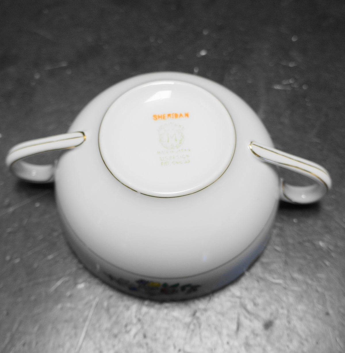Noritake Sheridan Flat Bouillon Soup Cup Double Handle