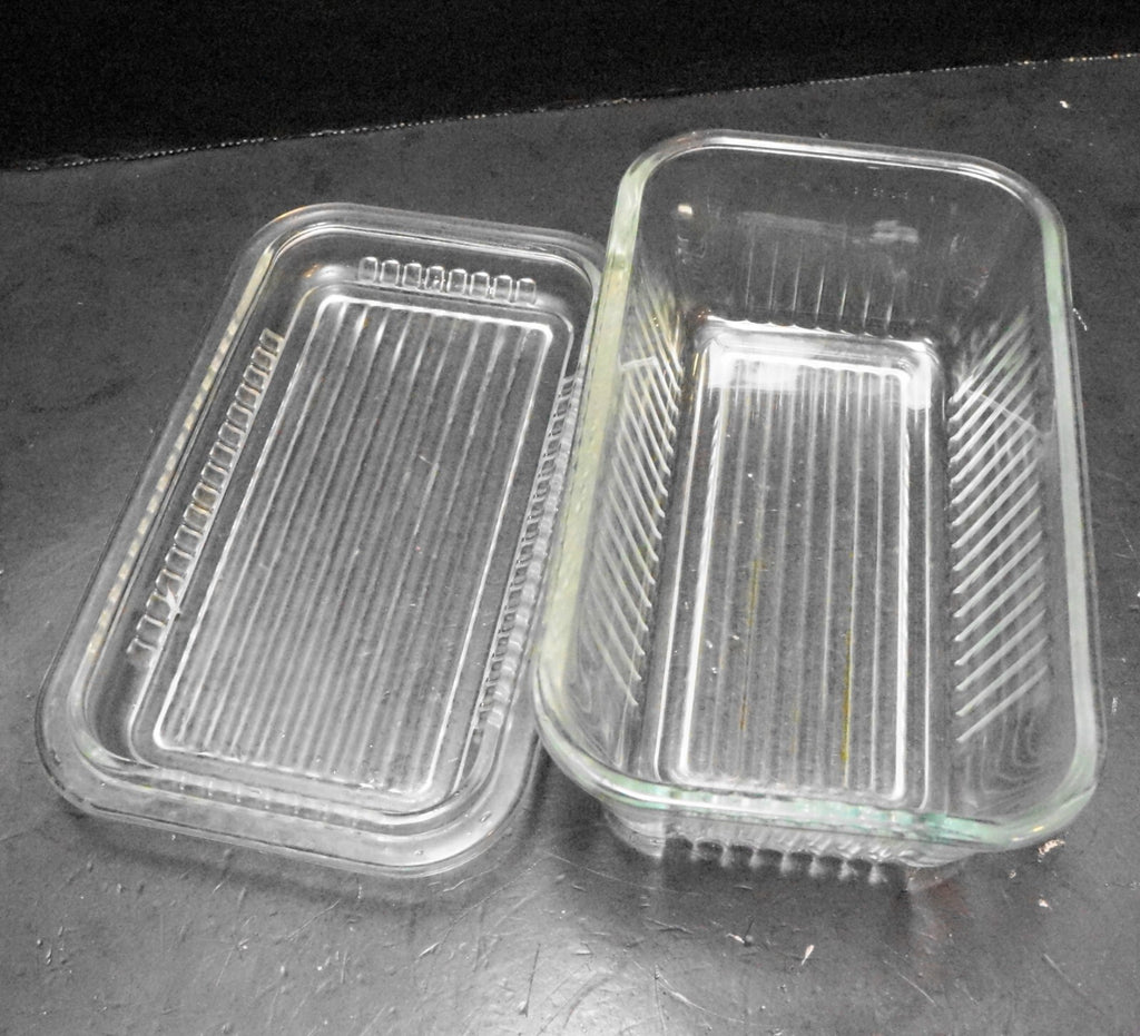 Borcam Pasabahce Ribbed Clear Tempered Glass Medium Refrigerator Dish