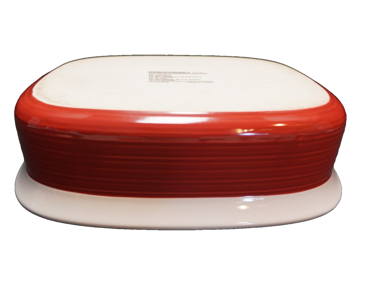 Corning Etch Brick Red 9" Square Baker No Lid