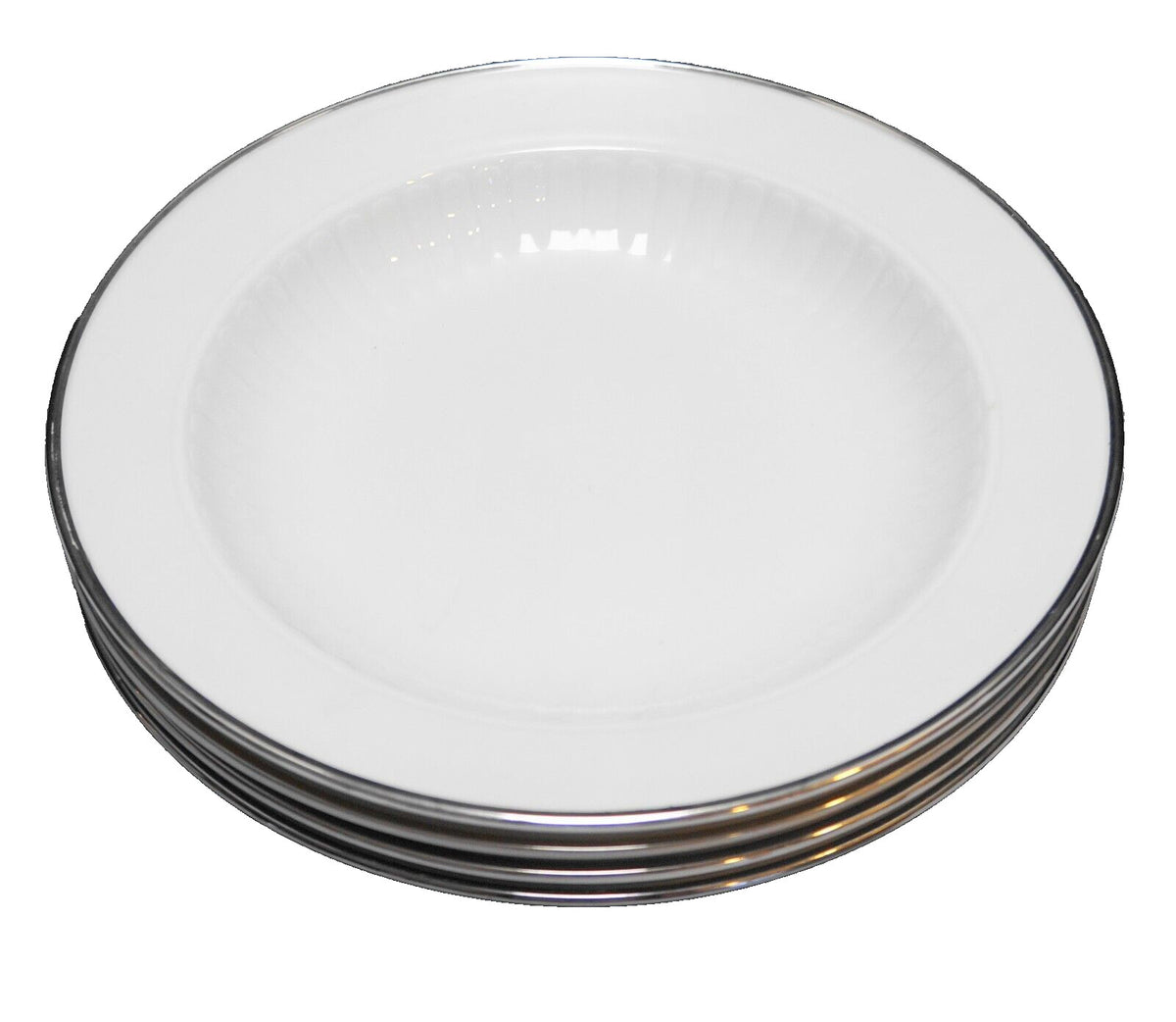 Winterling Bavaria Marktleuthen White Ribbed Sculpted Column Rimmed Soups