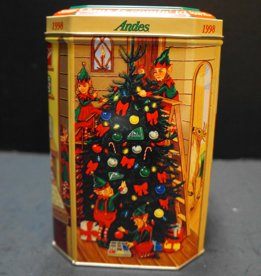 Andes Mints 1998 Christmas Tin Santa Claus is Coming To Town