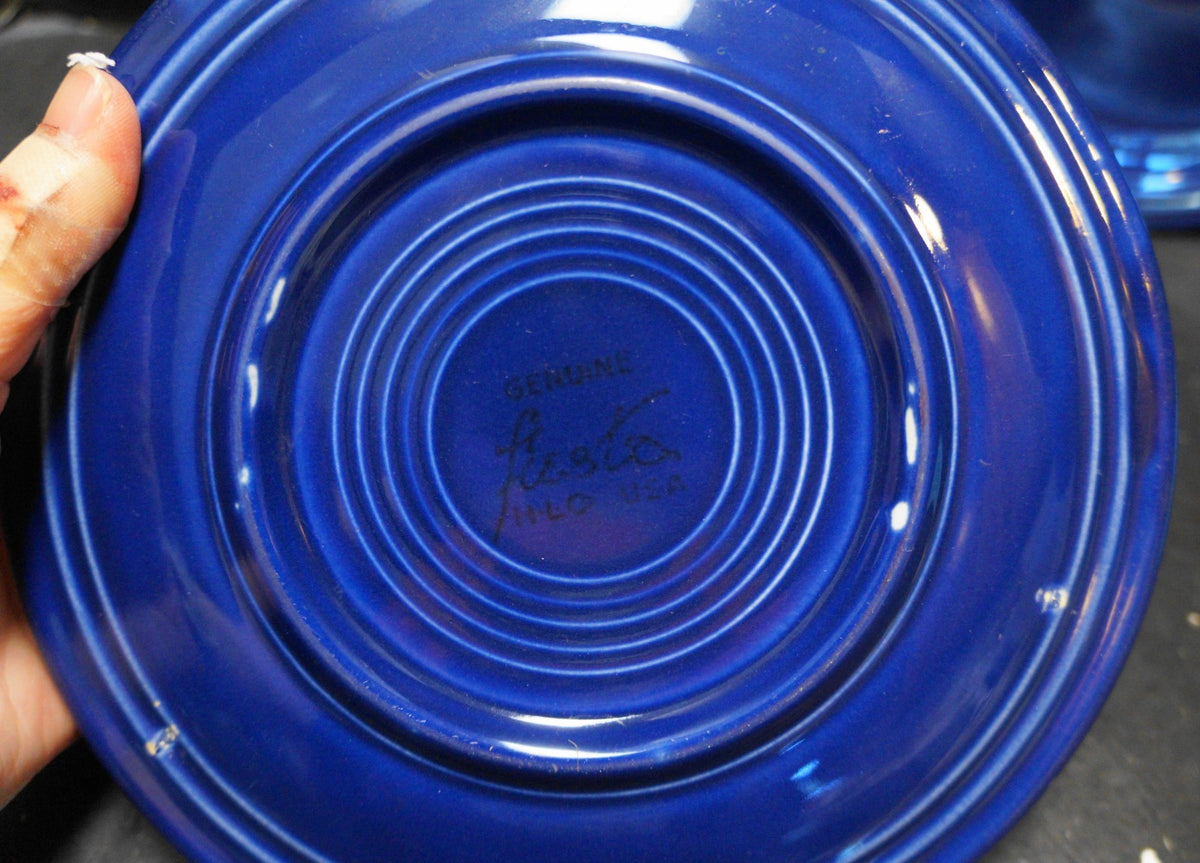 Homer Laughlin Fiesta Fiestaware Cobalt Blue Salad Plates Pair