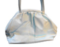 Baby Blue Vinyl Faux Leather Slouchy Purse Shoulder Bag Made in Taiwan 1980s