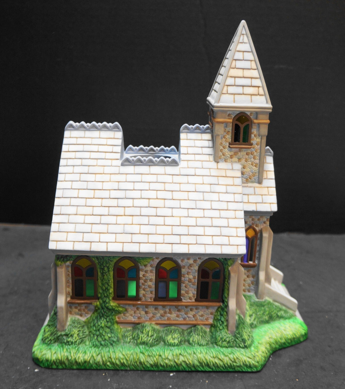 Partylite Olde World Village #2 Church Tea Light Lamp Bisque Porcelain