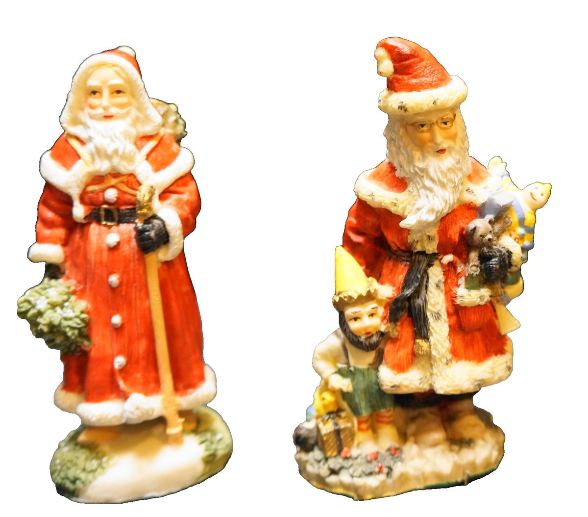 International Santa Claus Collection France Finland Figurines Pair 1993