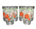 Enjoy Coca-Cola Frosted Glass Tumblers Poinsettia 1980s Set of 6