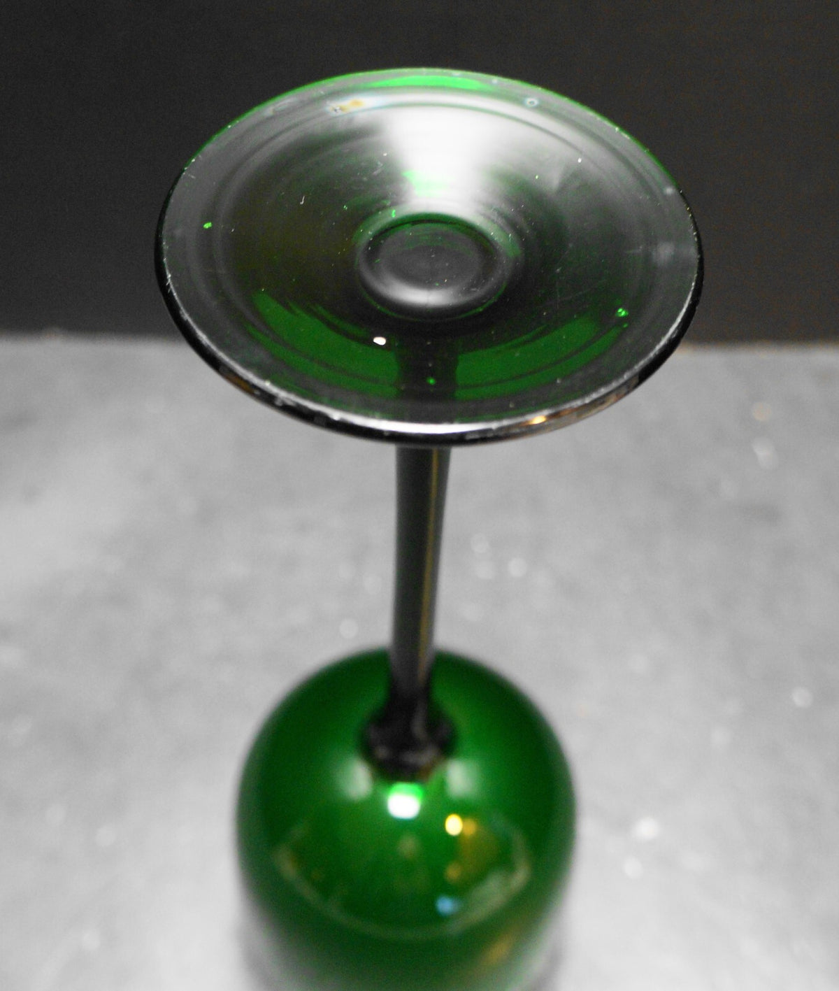 Carlo Moretti Emerald Green Cased Glass 9" Stem Goblet