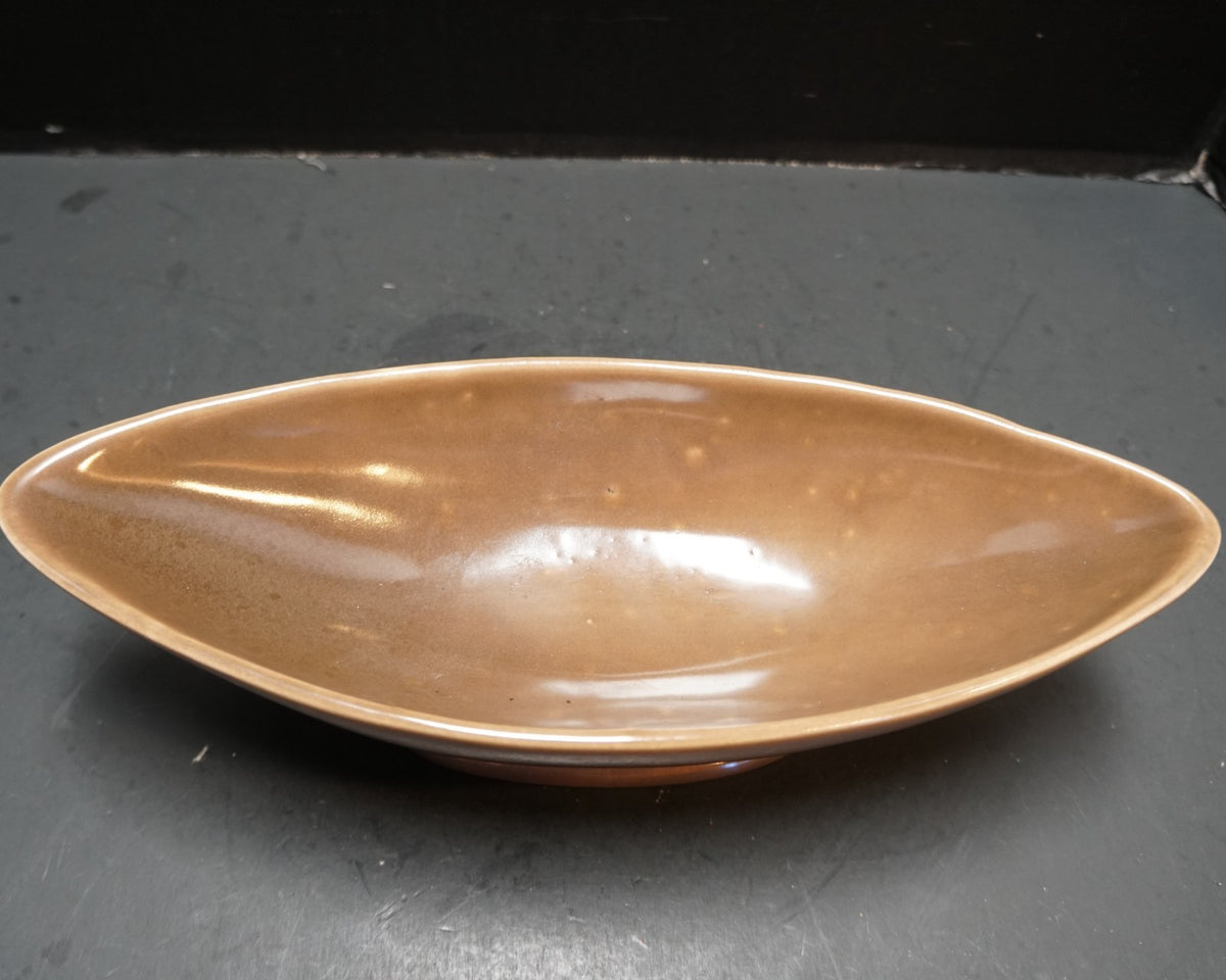 Red Wing Pottery Brown Oval Console Bowl Charles Murphy M-5006 1950s