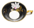 Royal Bayreuth Black White Gold Floral Teacup US Zone