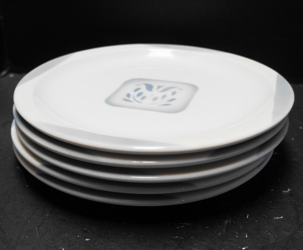Syracuse Cadet Dinner Plates Set of 7 Restaurant Ware Airbrushed Blue Tulip