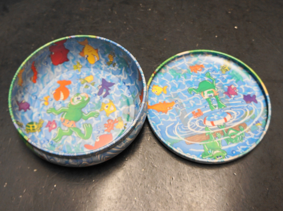 Keller Charles Fun Animal Print Ole Swimming Hole Round Tin Box