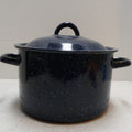 Dark Blue Speckled Granite Ware Stock Pot 4 Qt 5 1/2" Used