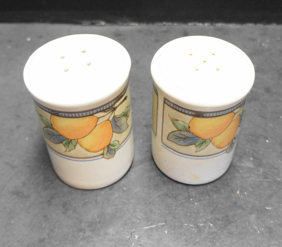 Mikasa Garden Harvest Intaglio Salt Pepper Shakers Pair