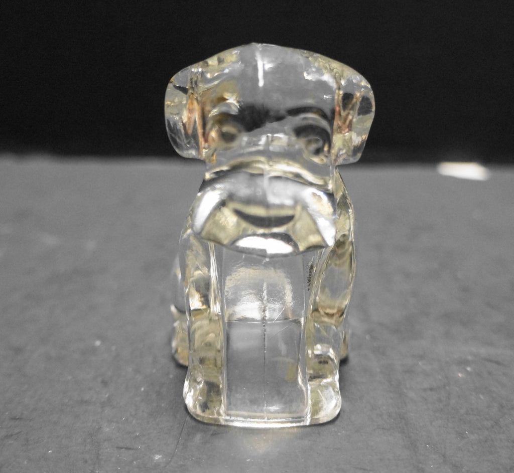 Federal Glass Mopey Dog 1940s Clear Candy Container