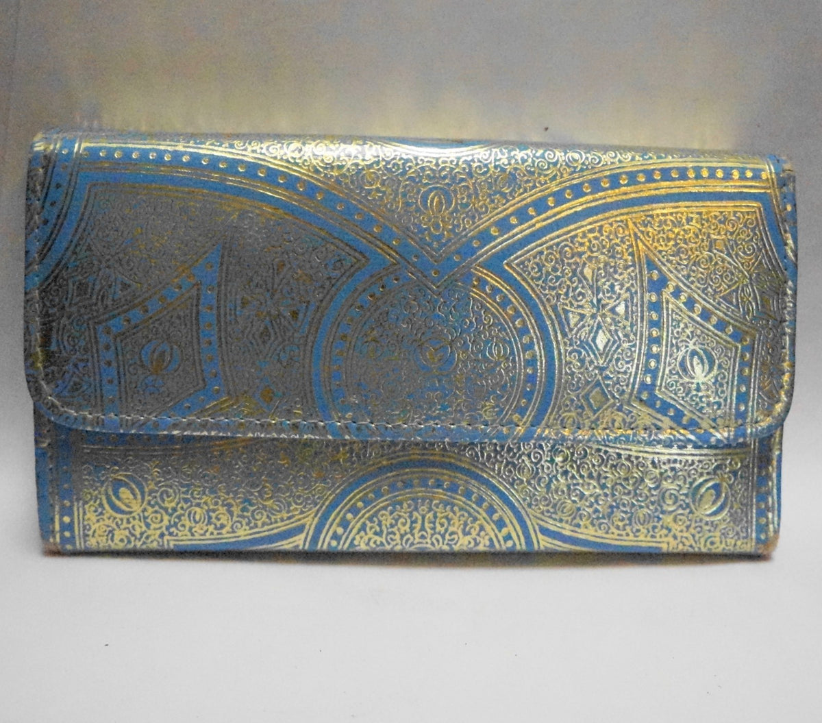Vintage Art Deco Manicure Set Blue Handles Ground Leather Case Austria