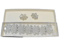 Sarah Coventry Silver Tone Filigree Leaf Links Bracelet Earrings Set