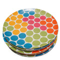 Texas Ware Multicolor Polka Dot Melamine Dinner Plates Set of 7 Used