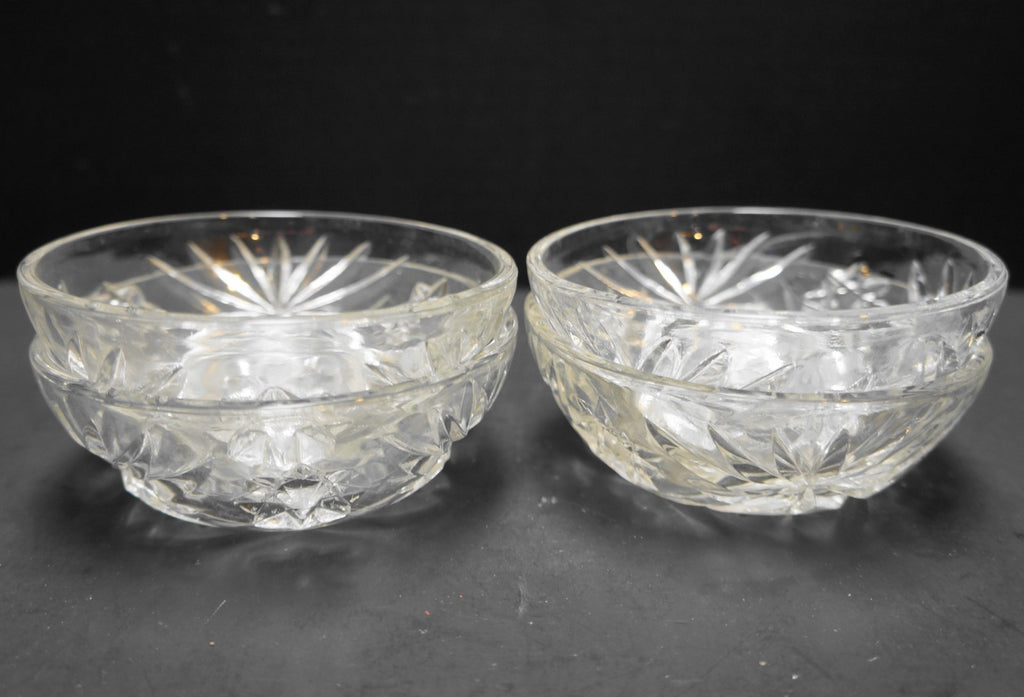 Anchor Hocking Early American Prescut Star Fruit Dessert Bowls Set of 4 Smooth R