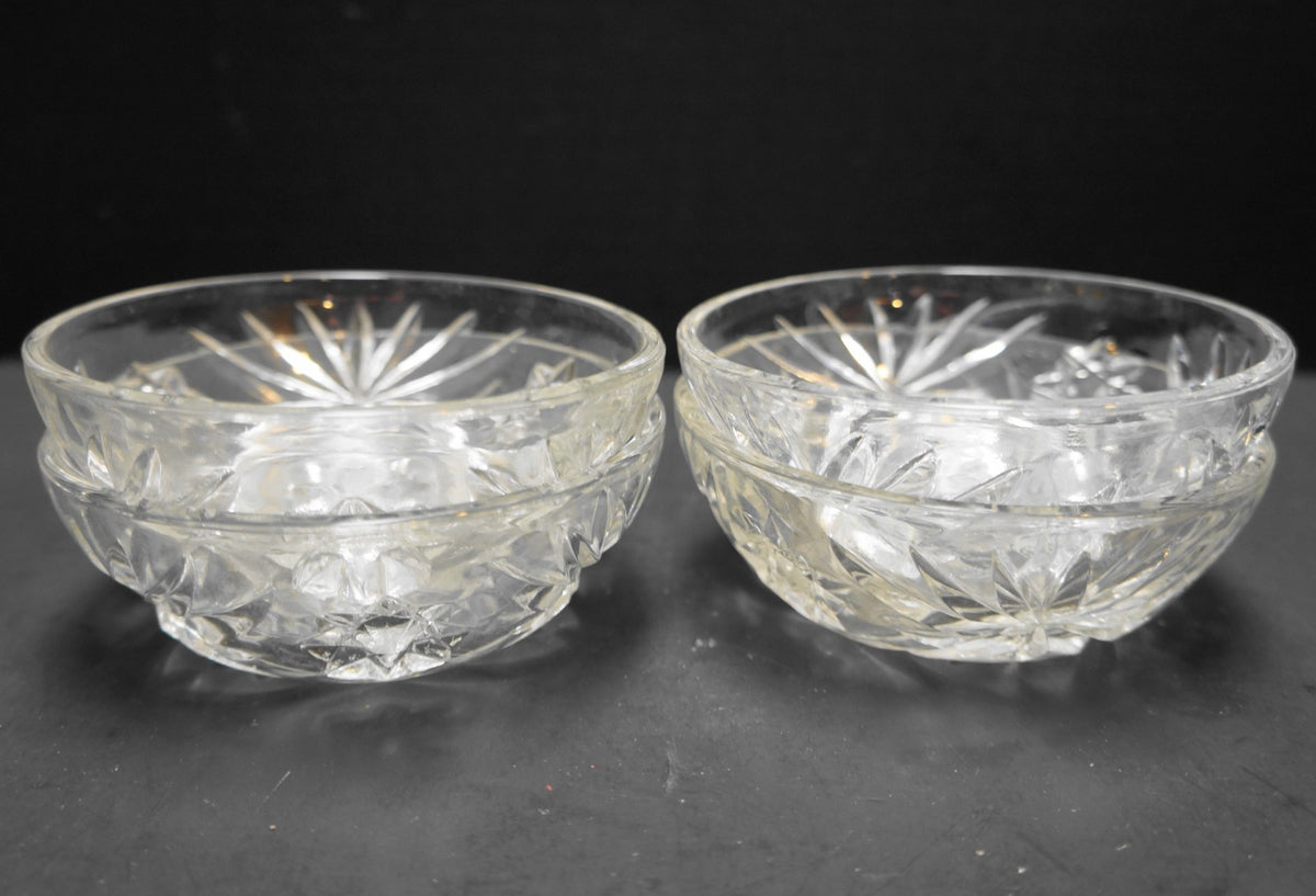 Anchor Hocking Early American Prescut Star Fruit Dessert Bowls Set of 4 Smooth R