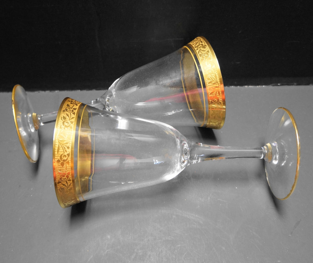 Tiffin Rambler Rose Water Goblets Pair 6 1/2"