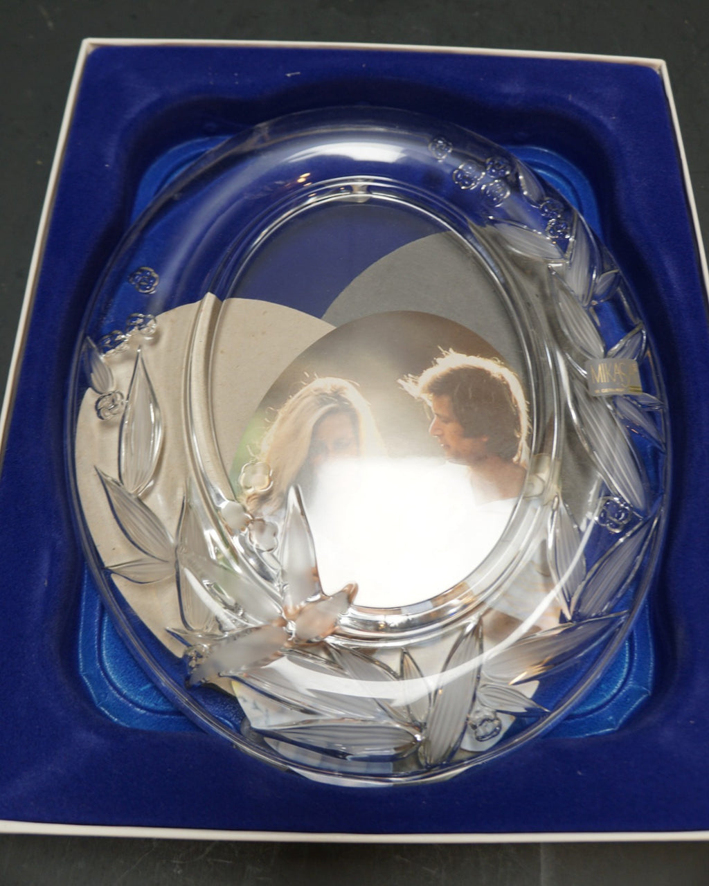 Mikasa Cherish Crystal Oval Picture Frame NOS W Germany