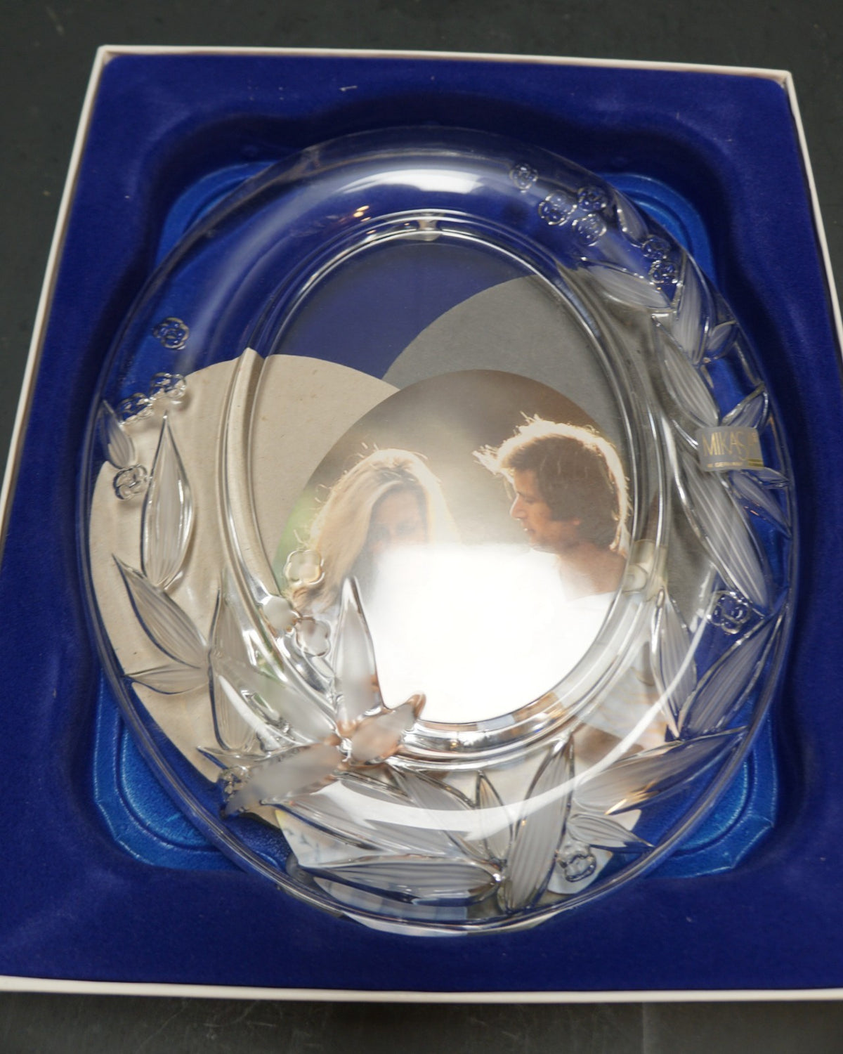 Mikasa Cherish Crystal Oval Picture Frame NOS W Germany