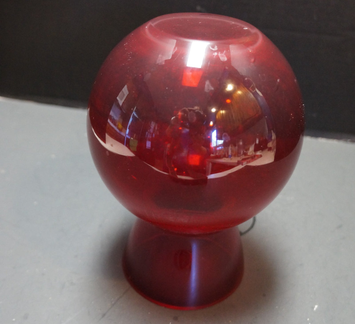 Ruby Red Glass Vase Ground Rim 7 3/4 IN