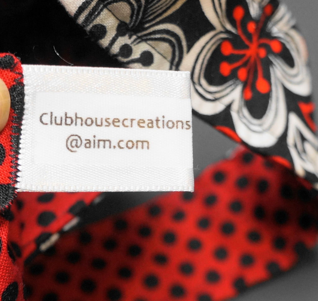 Red Black White Floral Print Quilted Purse Shoulder Bag Nancy Clubhouse Creation