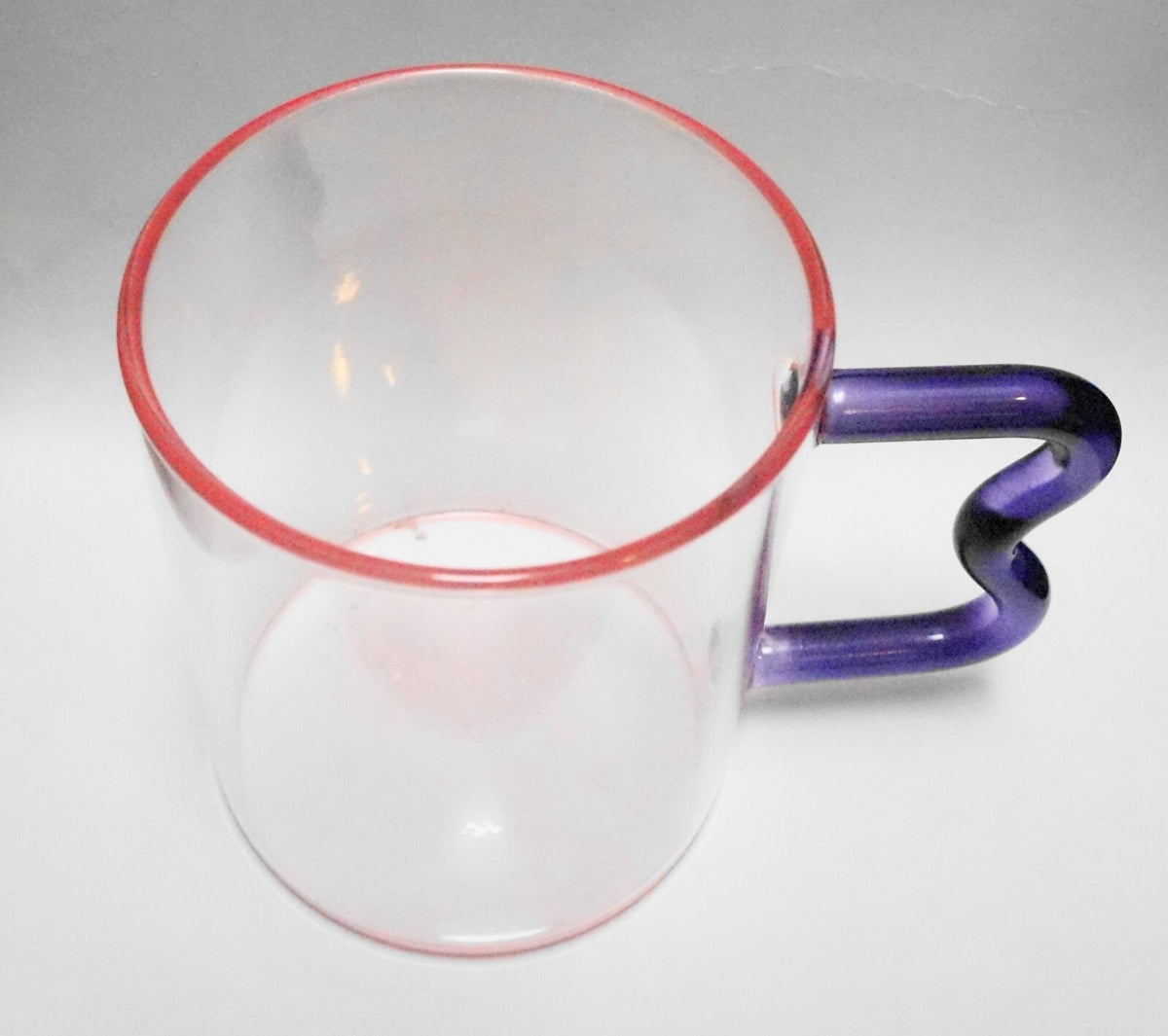 Pink Glass Purple Wave Ear Handle Mug