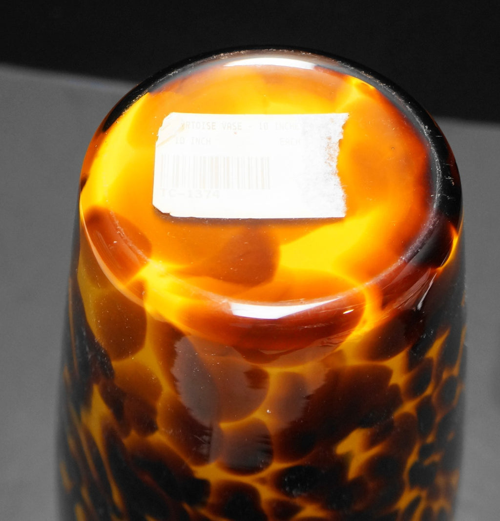 Two's Company Tortoise Blown Art Glass 10 IN Vase
