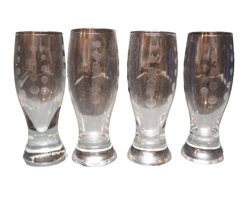 Mikasa Cheers Selections Cut Glass Shot Glasses Set of 4 Cut Dots