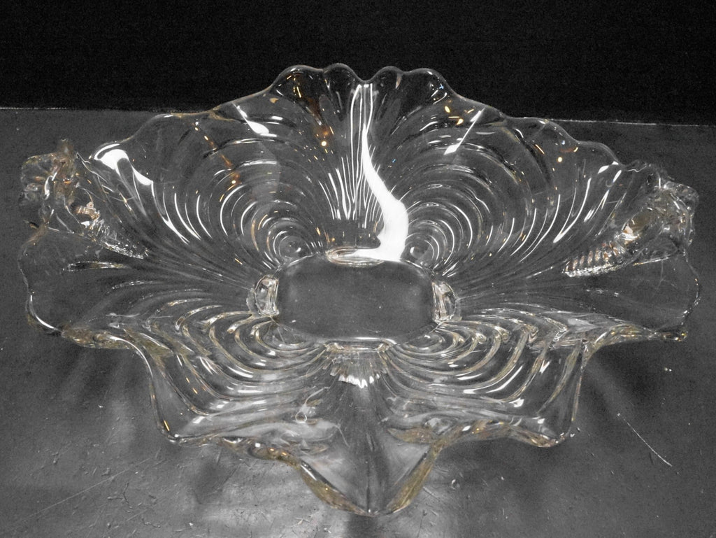 Cambridge Caprice Oval Bowl 13 IN 4 Toes Handles Clear Glass