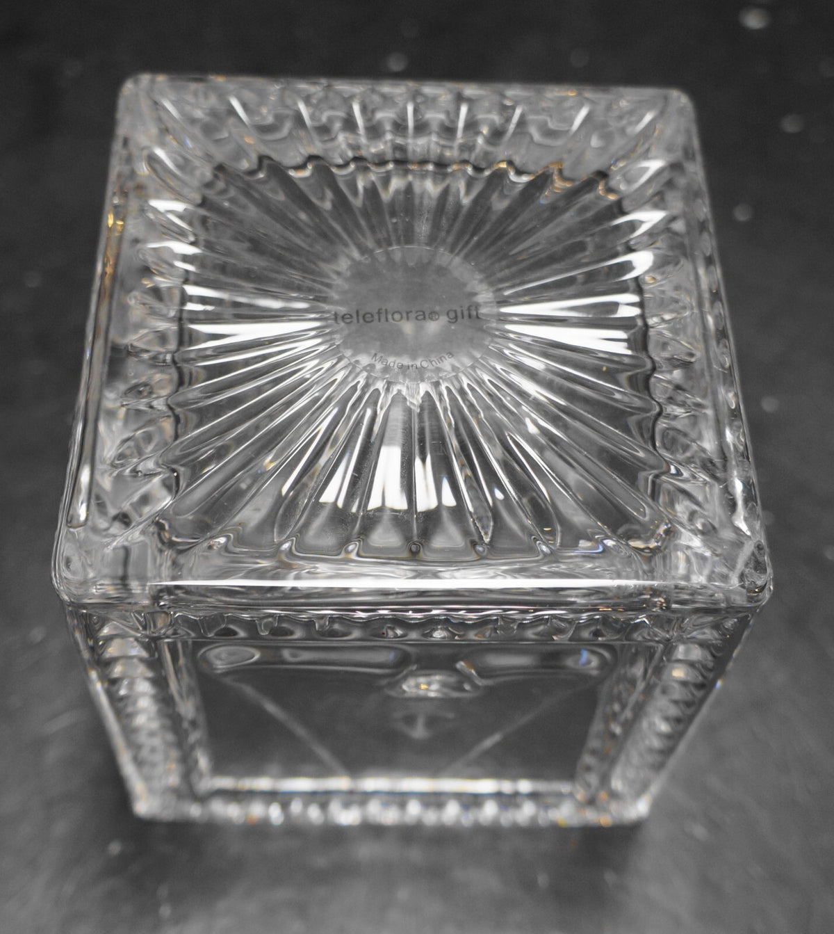 Teleflora 24% Lead Crystal BABY Block Planter Cube Storage