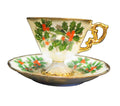 Ucagco December Holly Lusterware Cup Saucer 1950s