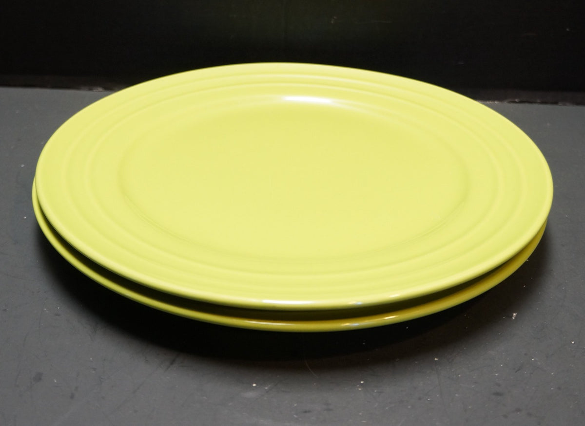Rachael Ray Double Ridge Green Apple Dinner Plates Pair